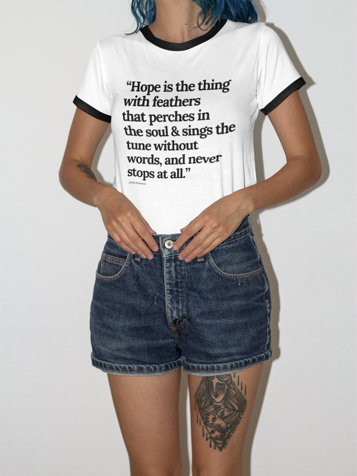 Emily Dickinson Hope Ringer Tee